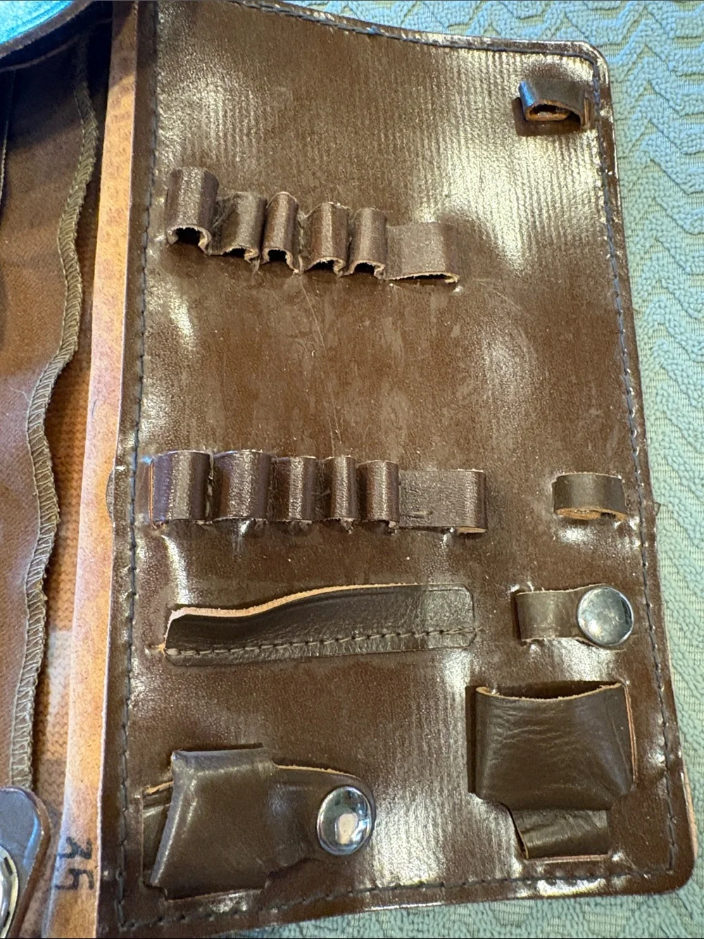 Vintage 1993 Russian Leather Officer Field Map Bag Military Satchel 12”x9”